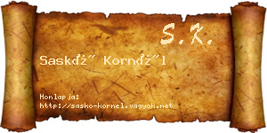 Saskó Kornél névjegykártya