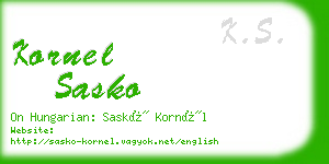 kornel sasko business card
